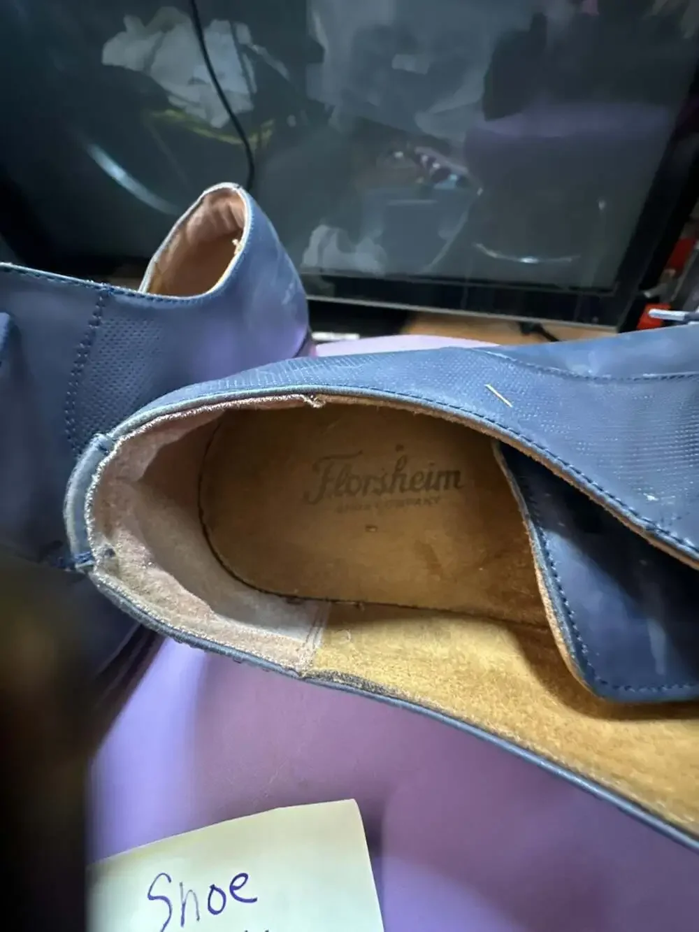 Florsheim Postino Plain Toe Oxford Blue Leather Shoes